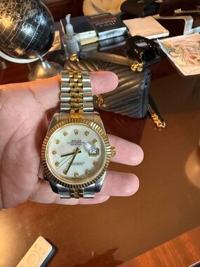 Rolex Two-Tone Gold and Silver Datejust with Mother-of-Pearl Dial